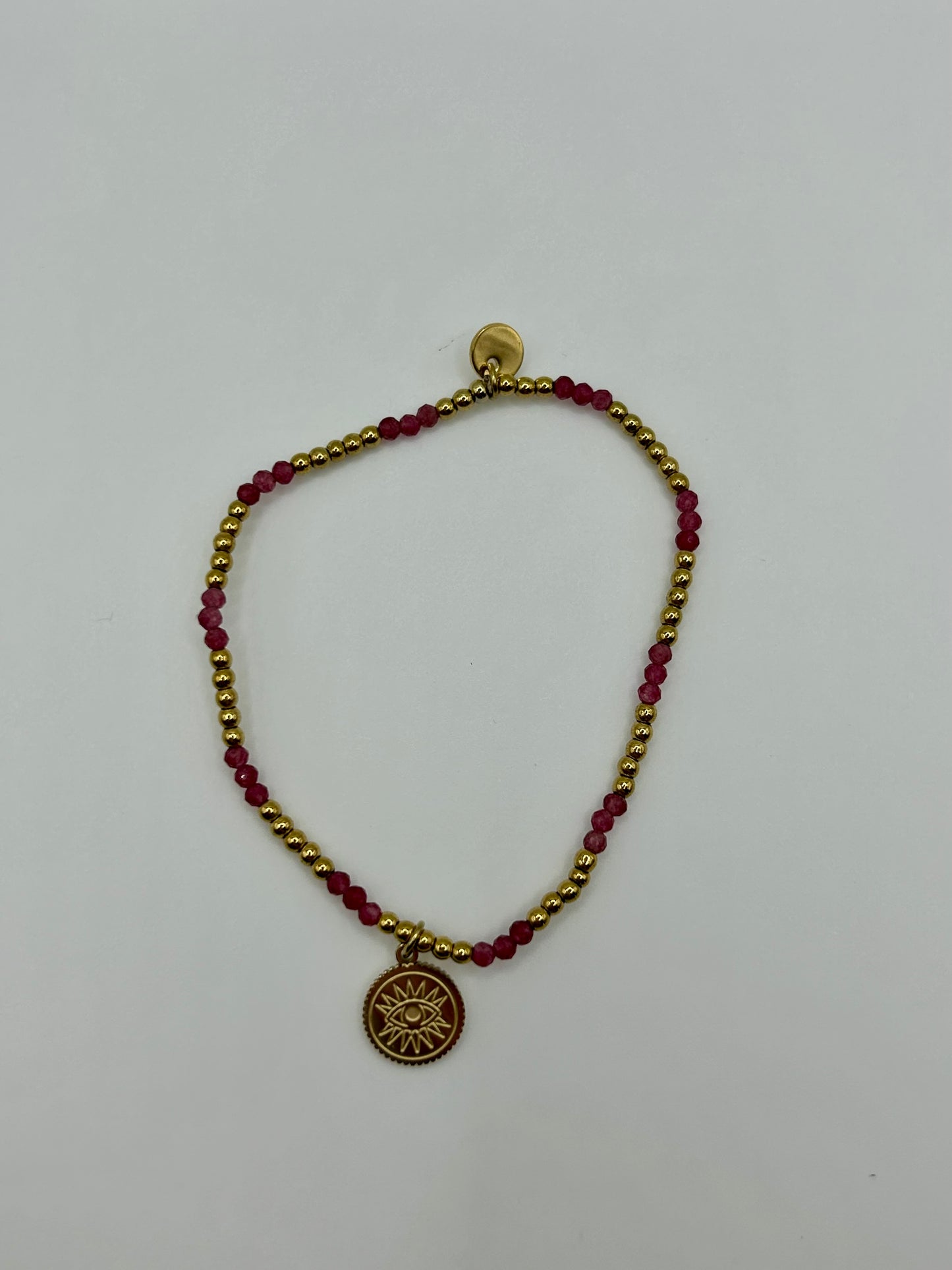 Pulseira Carolina dourado / pérola bordo