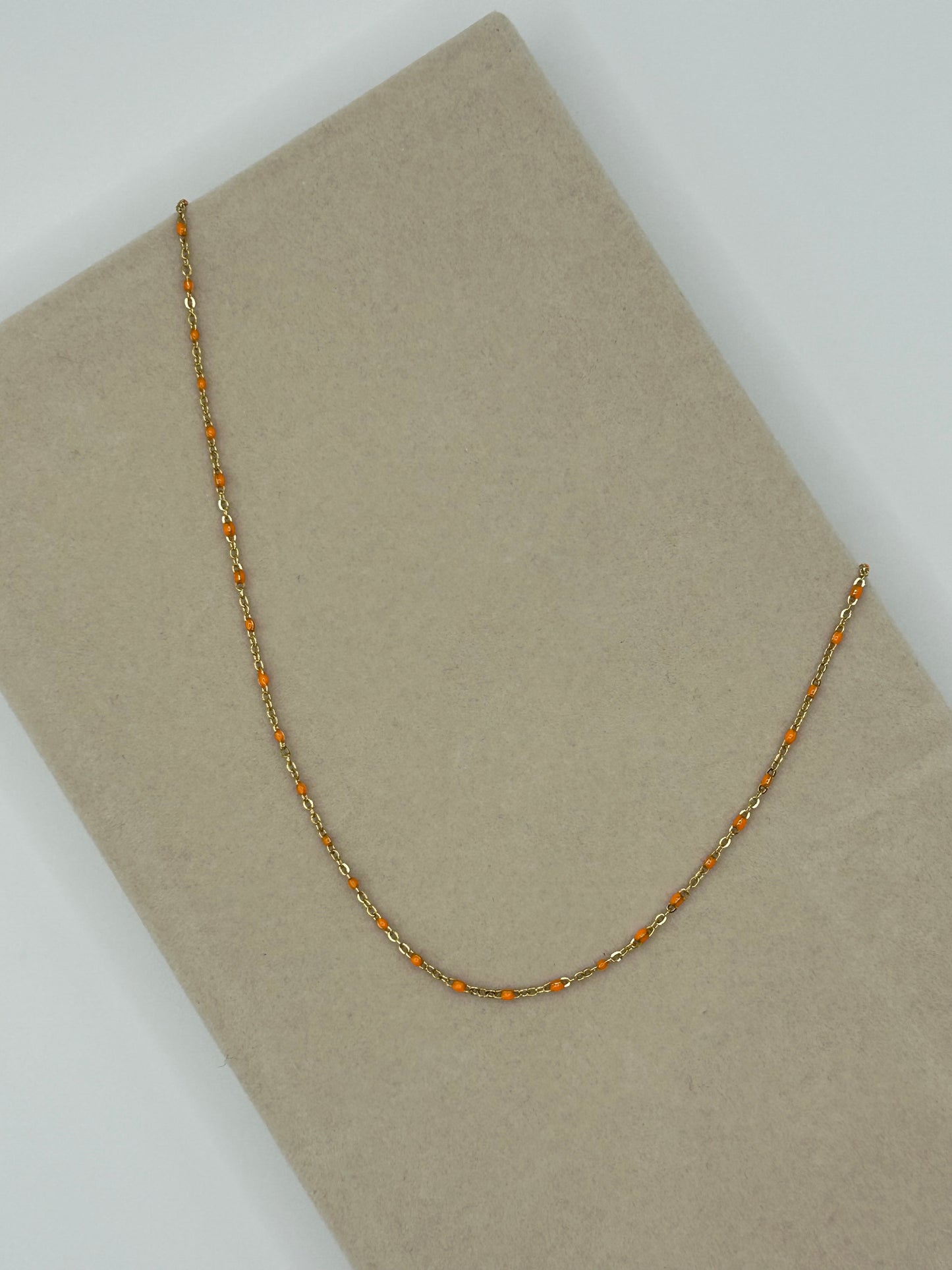 Collier Lilia Doré / Perle orange