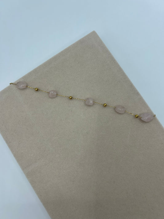 Cristal gold bracelet / pink stone