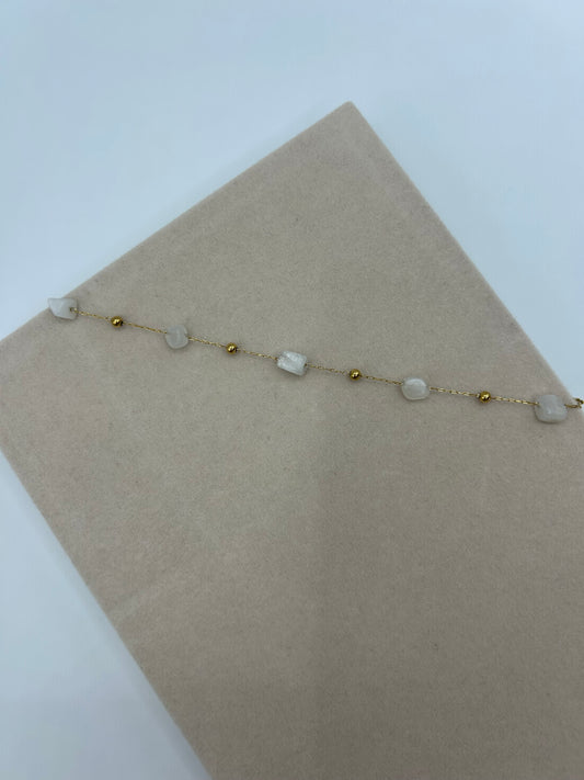 Cristal gold bracelet / white stone