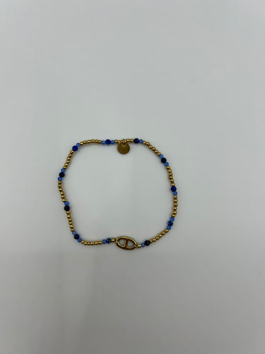 Andrea Bracelet Gold/Blue Pearls