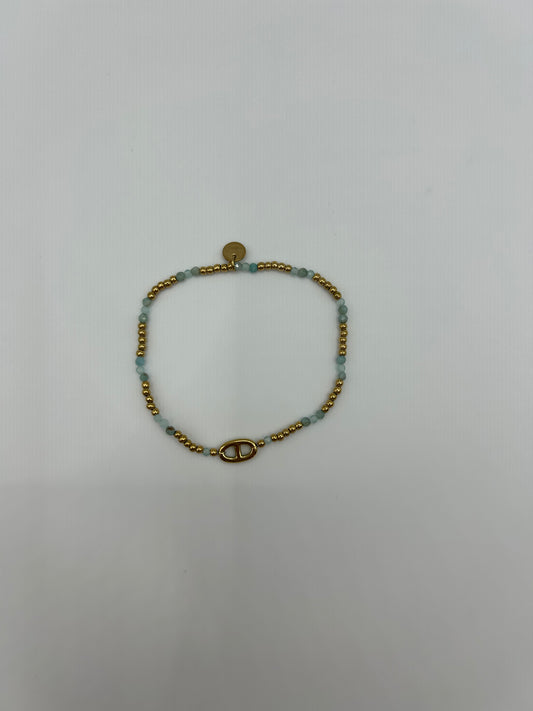 Andrea Bracelet Gold/Green Pearls