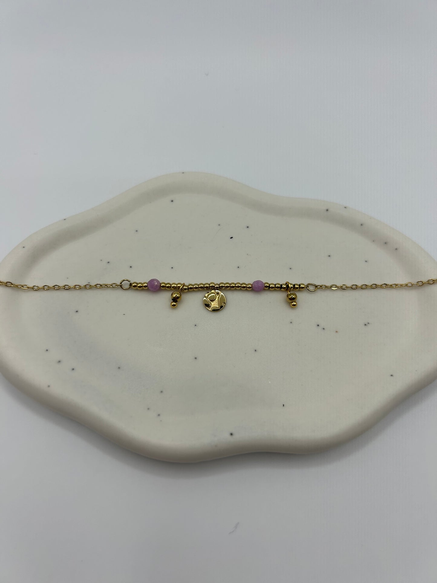 Aria Gold Bracelet / Purple Pearl