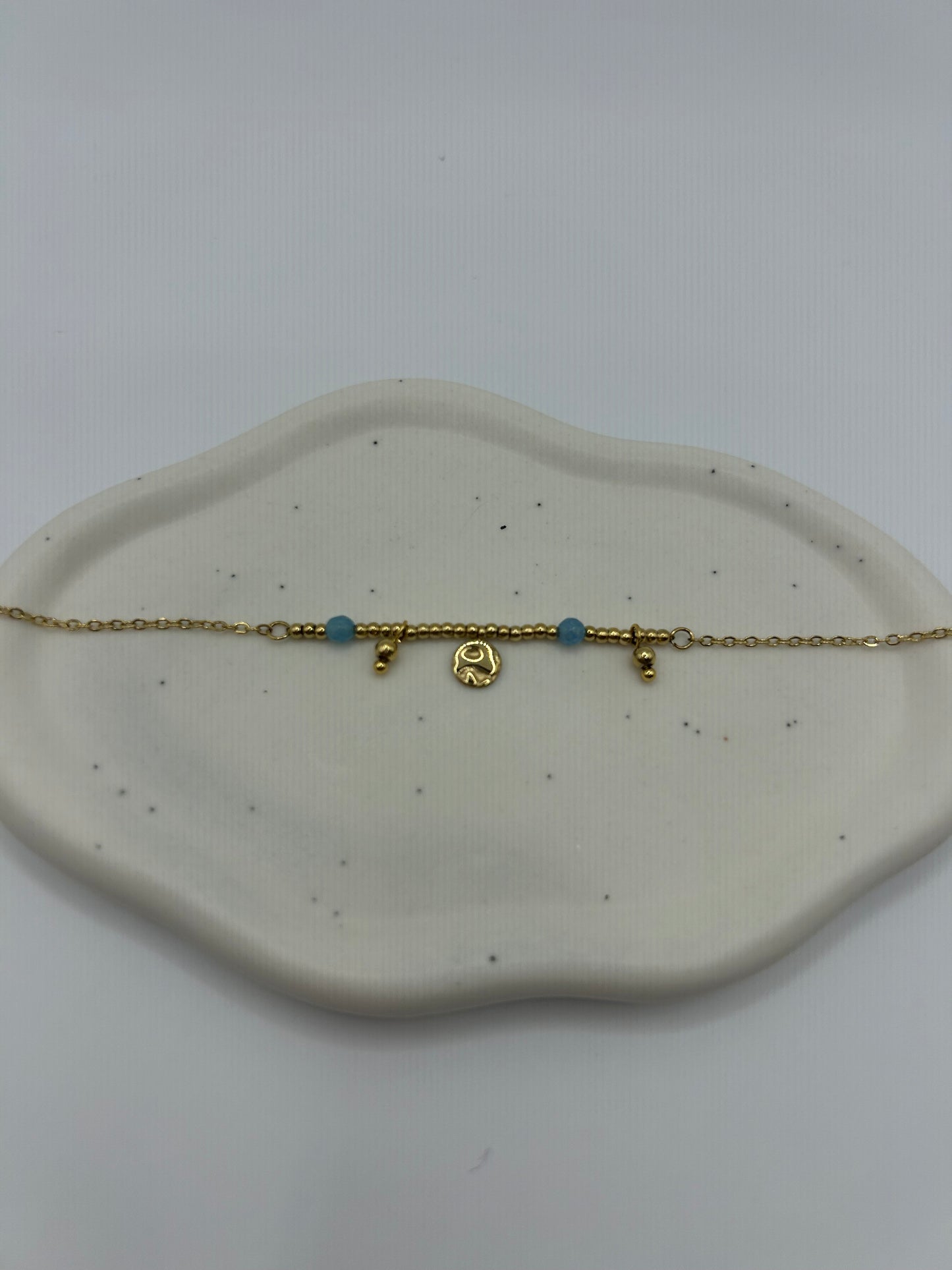 Aria Gold Bracelet / Blue Pearl