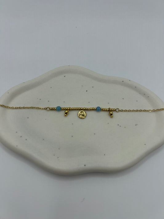 Aria Gold Bracelet / Blue Pearl