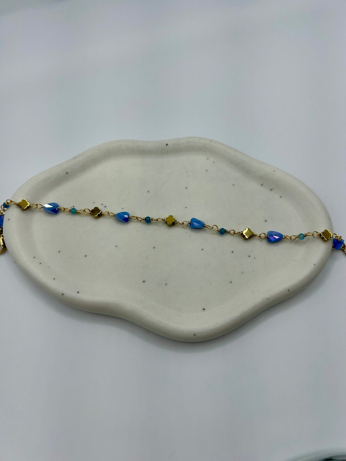 Pulseira Filipa dourado / pedra azul